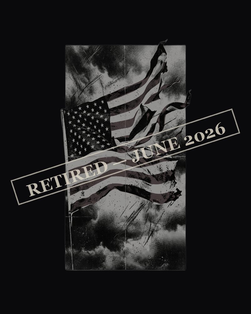 Old Glory in Motion &mdash; retired design, June 2026